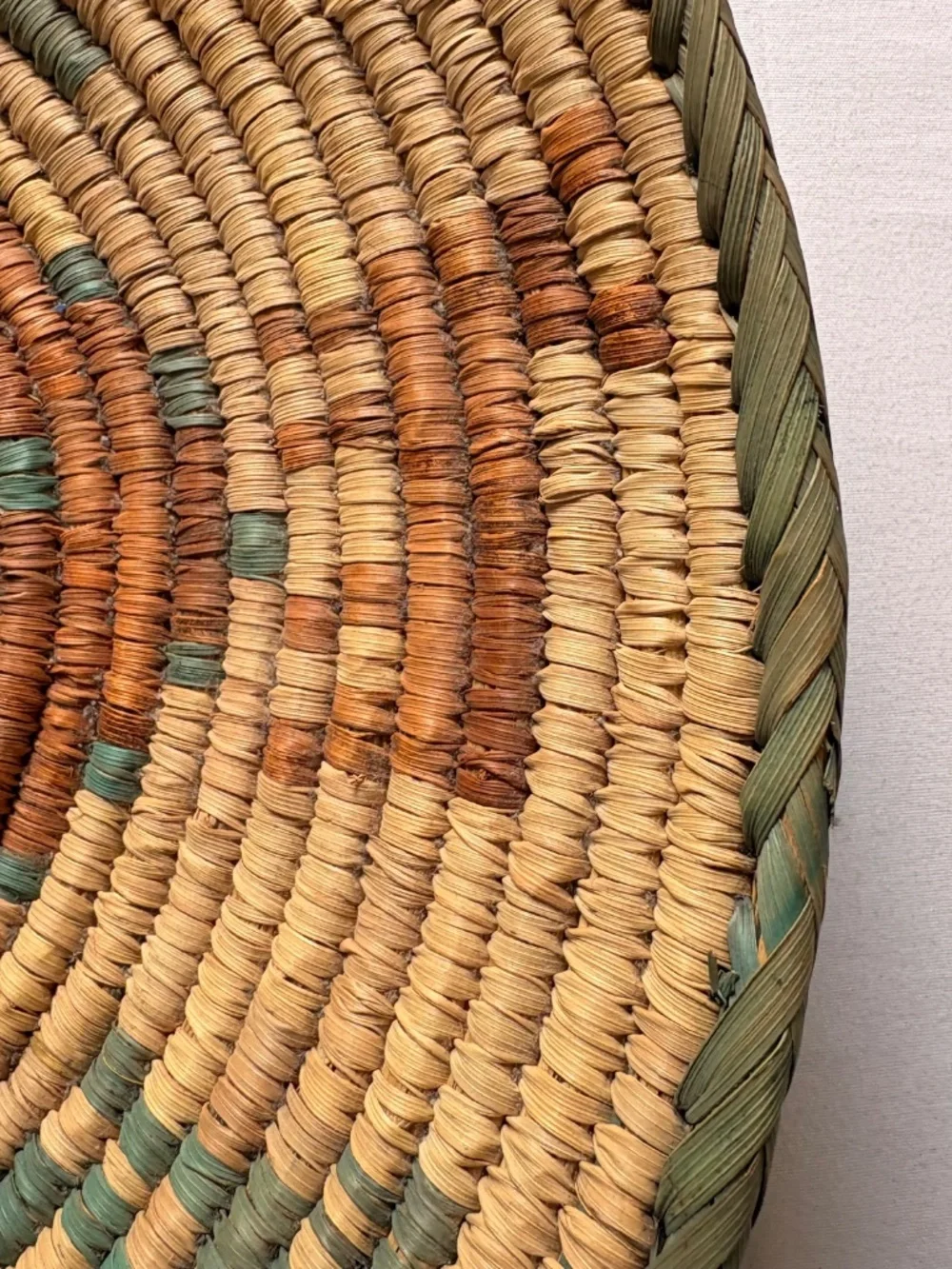 Handwoven Coiled Basket Bowl Natural Fiber Decorative Basket Southwest/Boh0 14